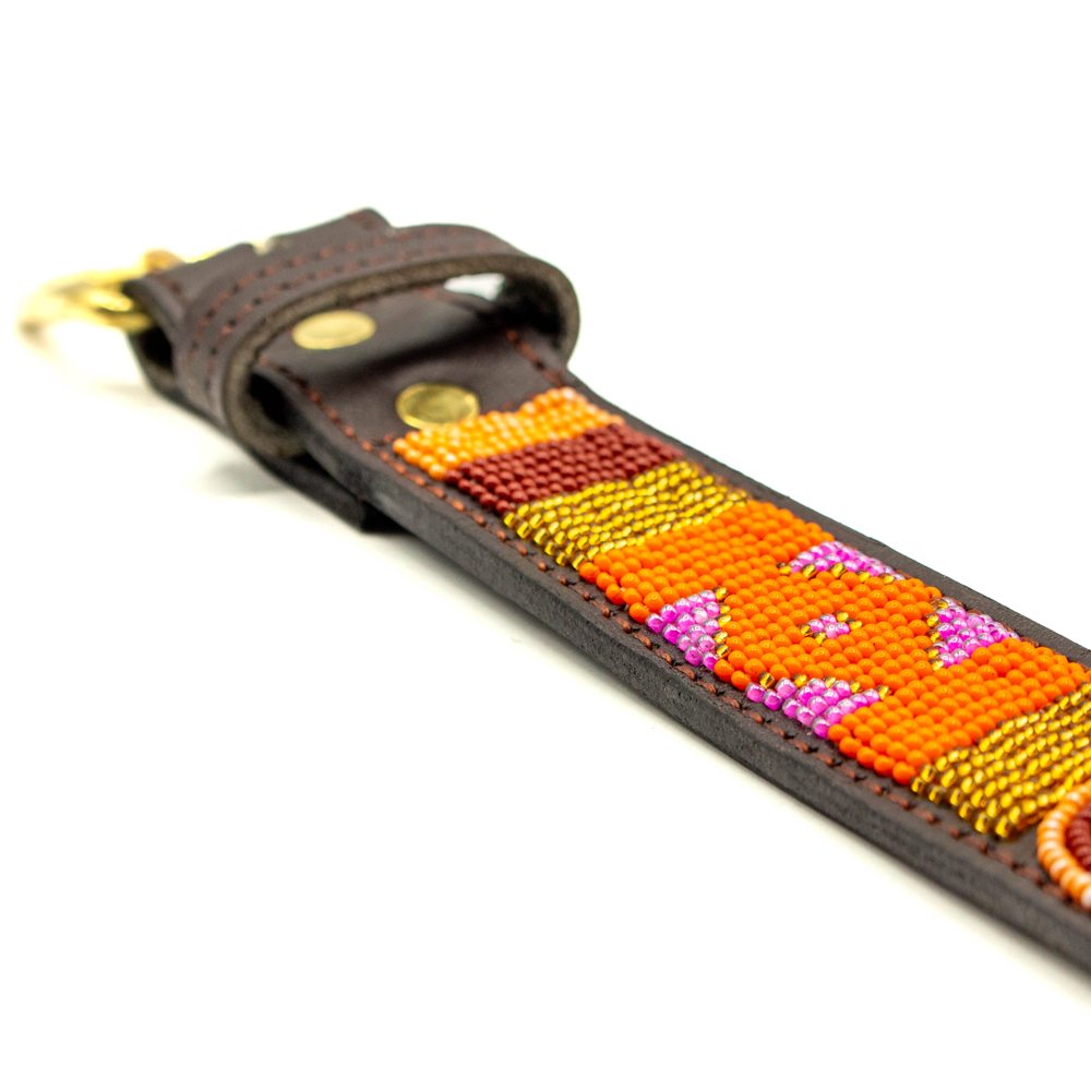 Ceinture en perles et cuir Gigi Vini