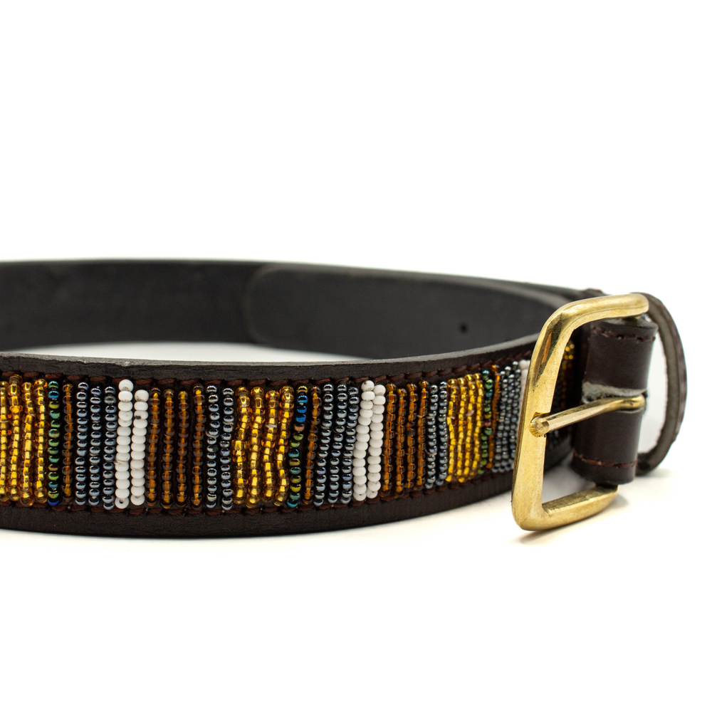 Ceinture en perles et cuir Gigi Titan