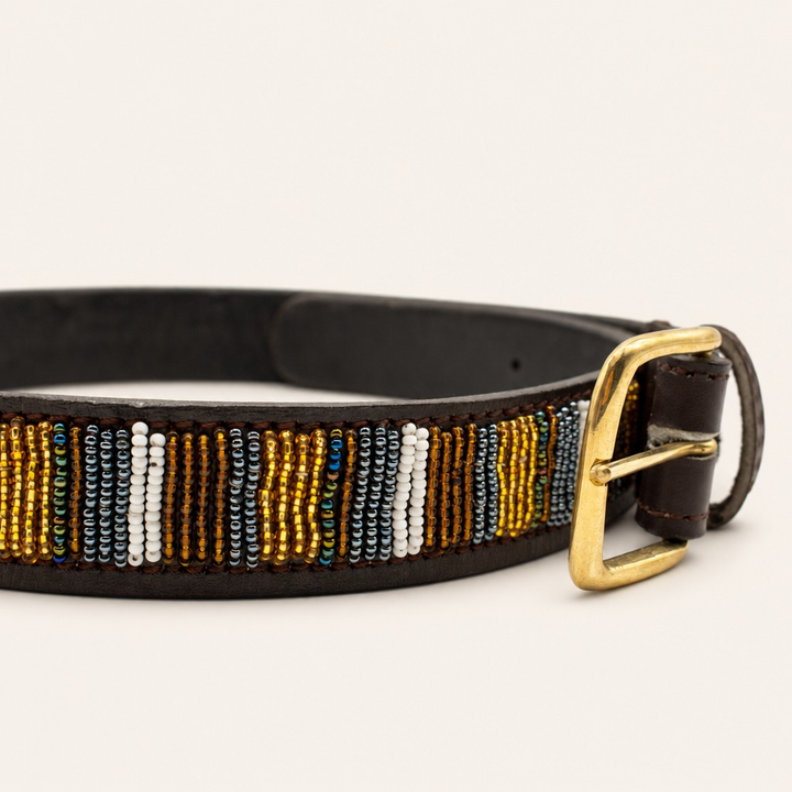 Ceinture en perles et cuir Gigi Titan