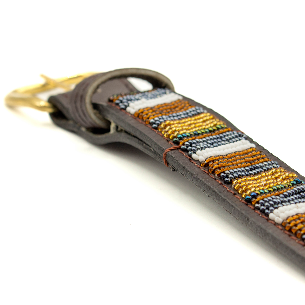 Ceinture en perles et cuir Gigi Titan