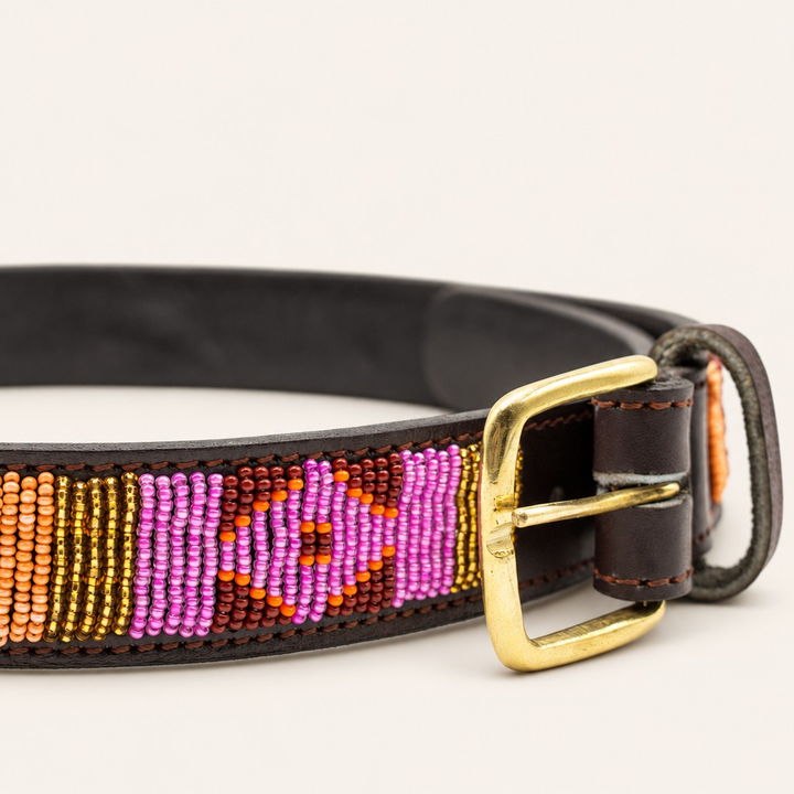 Ceinture en perles et cuir Gigi Vini