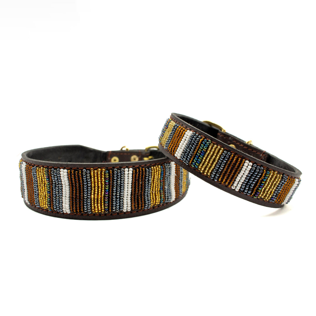 Collier pour chien en perles et cuir Gigi Titan