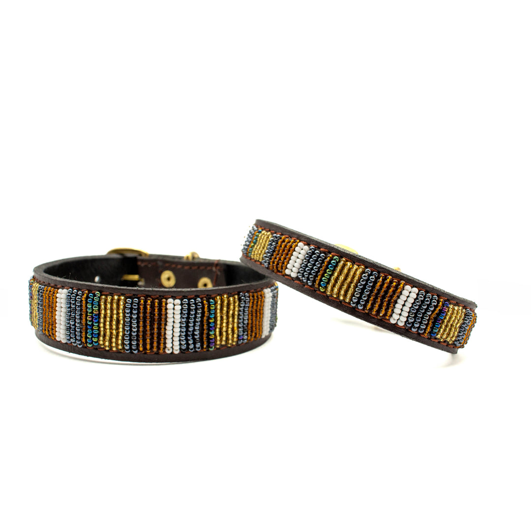 Collier pour chien en perles et cuir Gigi Titan