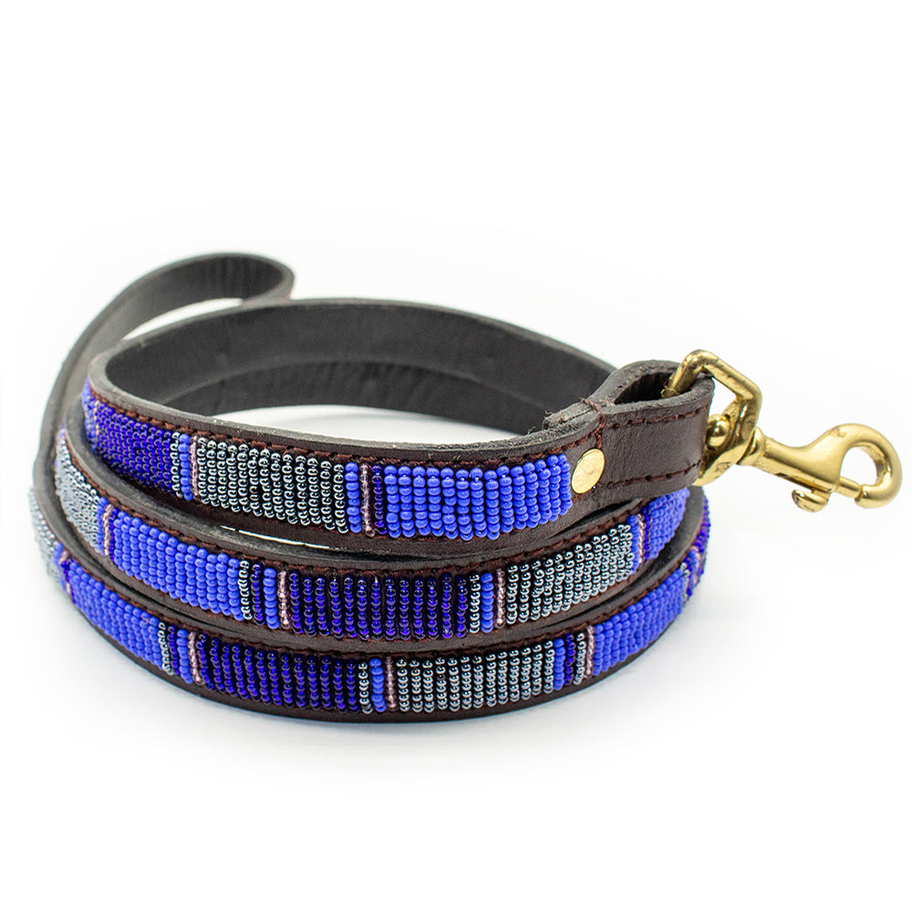 Laisse pour chien en perles et cuir Gigi Chapka