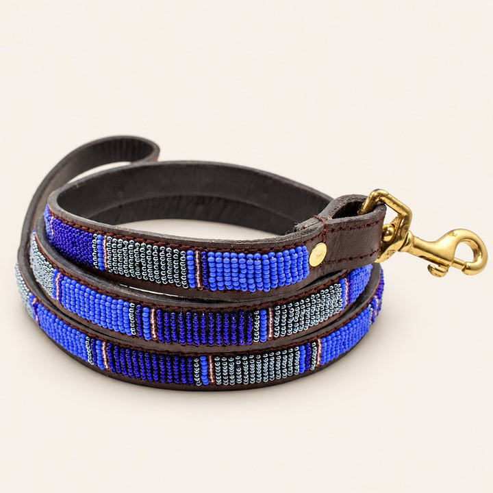 Laisse pour chien en perles et cuir Gigi Chapka