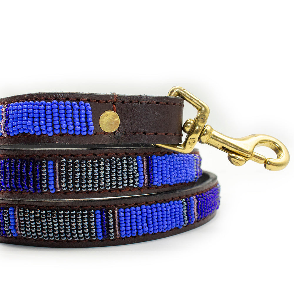 Laisse pour chien en perles et cuir Gigi Chapka