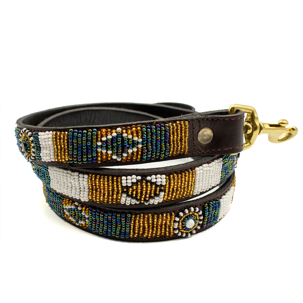 Laisse pour chien en perles et cuir Gigi Scottie