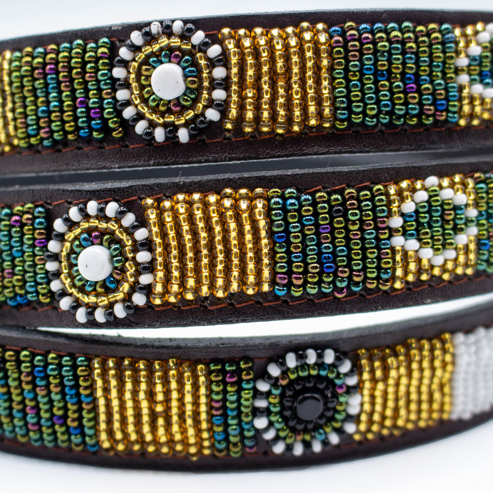 Laisse pour chien en perles et cuir Gigi Scottie