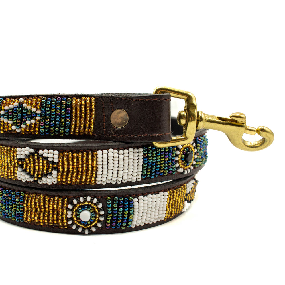 Laisse pour chien en perles et cuir Gigi Scottie